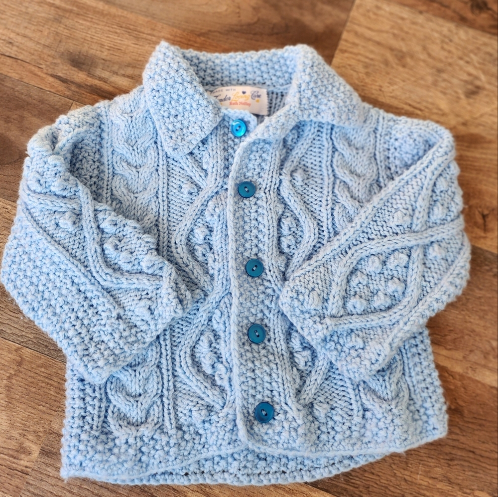 Vintage Made with tender loving care by Ruth Neilley baby Cardigan sweater.